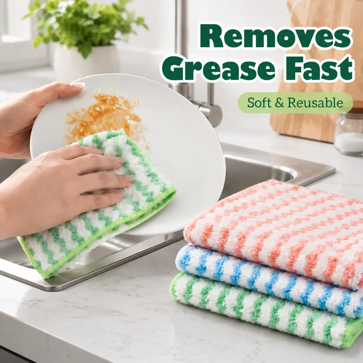 10-Pack Microfiber Cleaning Cloths – Reusable Lint-Free Multi-Purpose Cleaning Towels